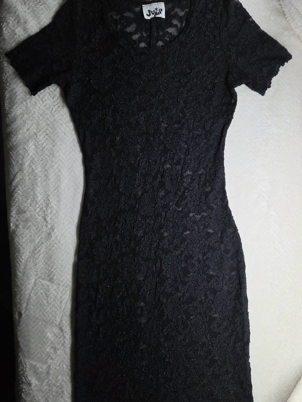 Vintage 1990's Black Floral Lace Whimsigoth Mini Dress Jump Apparel Co Casuals M